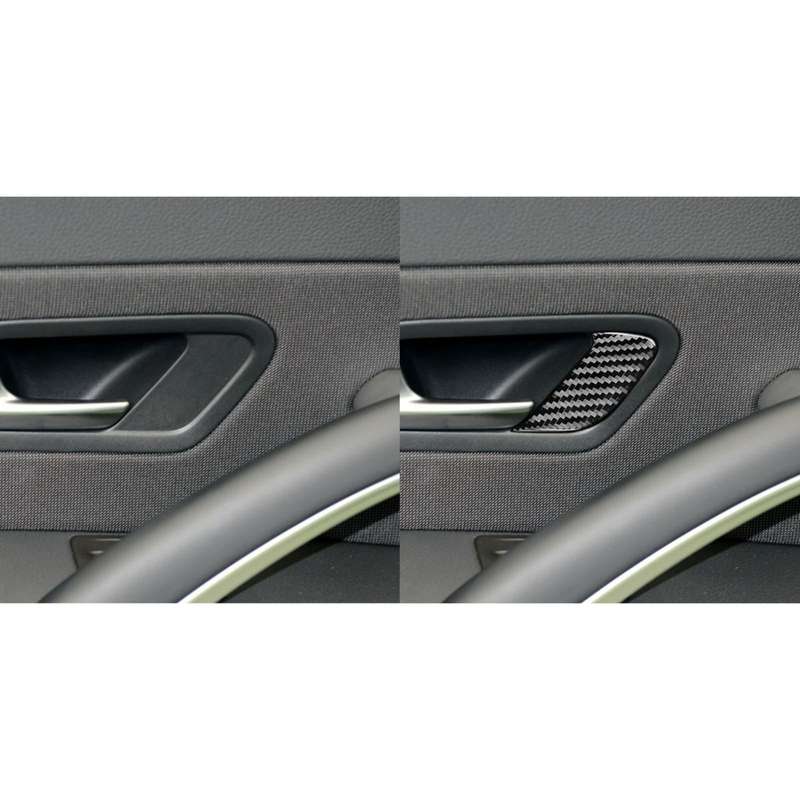 2 PCS / Set Carbon Fiber Car Door Lock Frame Decorative Sticker for Volkswagen Scirocco 2009-2016...