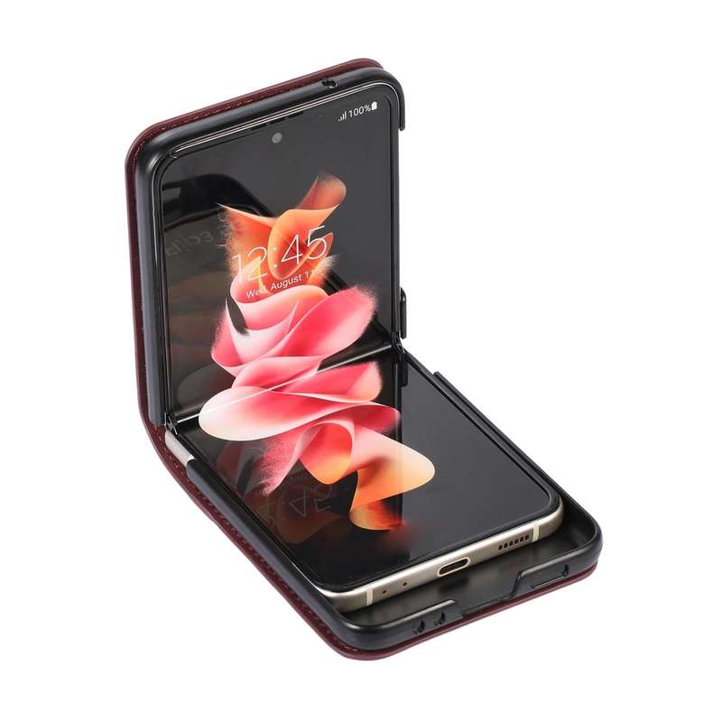 For Samsung Galaxy Z Flip4 Card Slot Leather Phone Case(Brown)