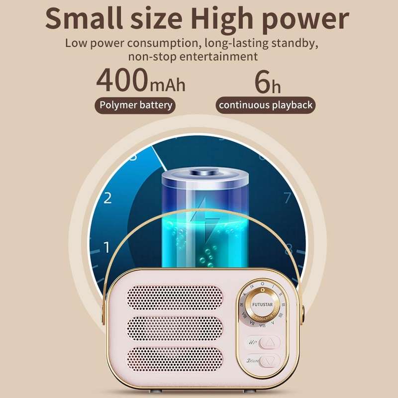 DW13 Portable HIFI Mini Retro Wireless Bluetooth Speaker(White)