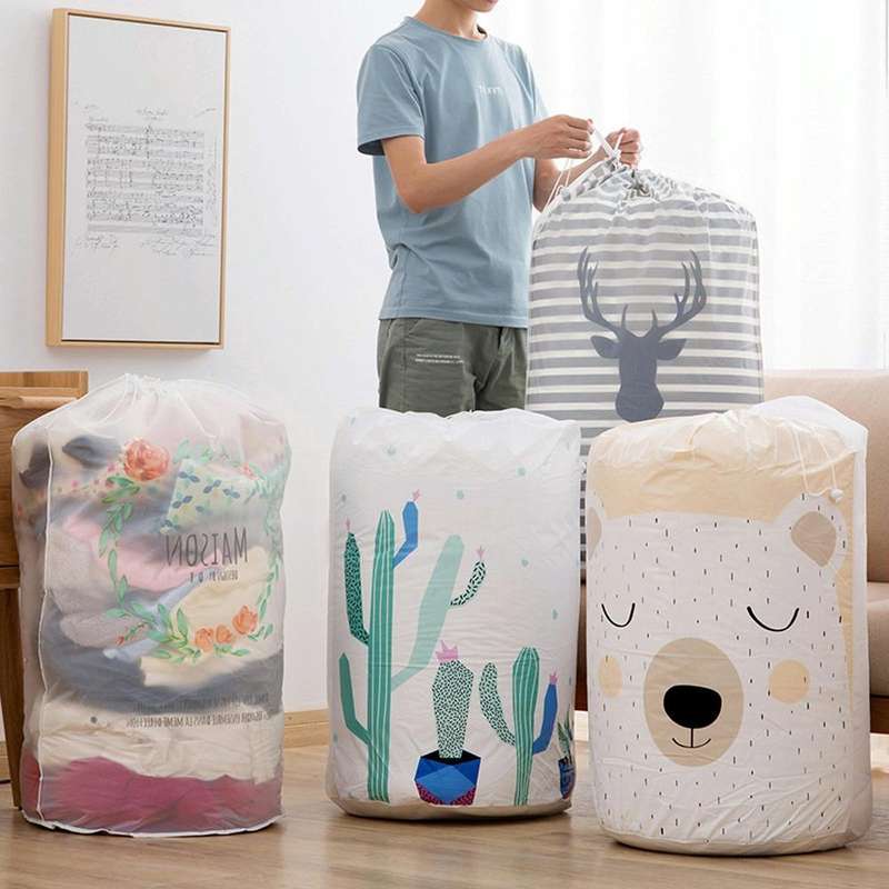 Large-capacity Household Waterproof Moisture-proof Quilt Storage Bag Packing Bag(Cute Beer)