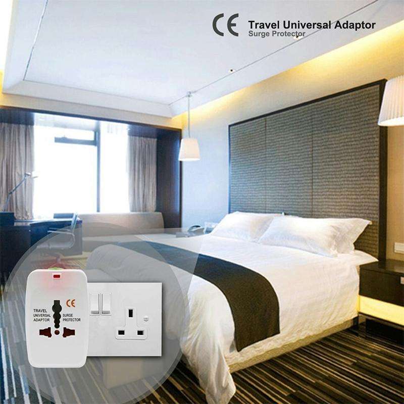 All in 1 (EU + AU + UK + US Plug) World Universal Travel Adaptor(White)