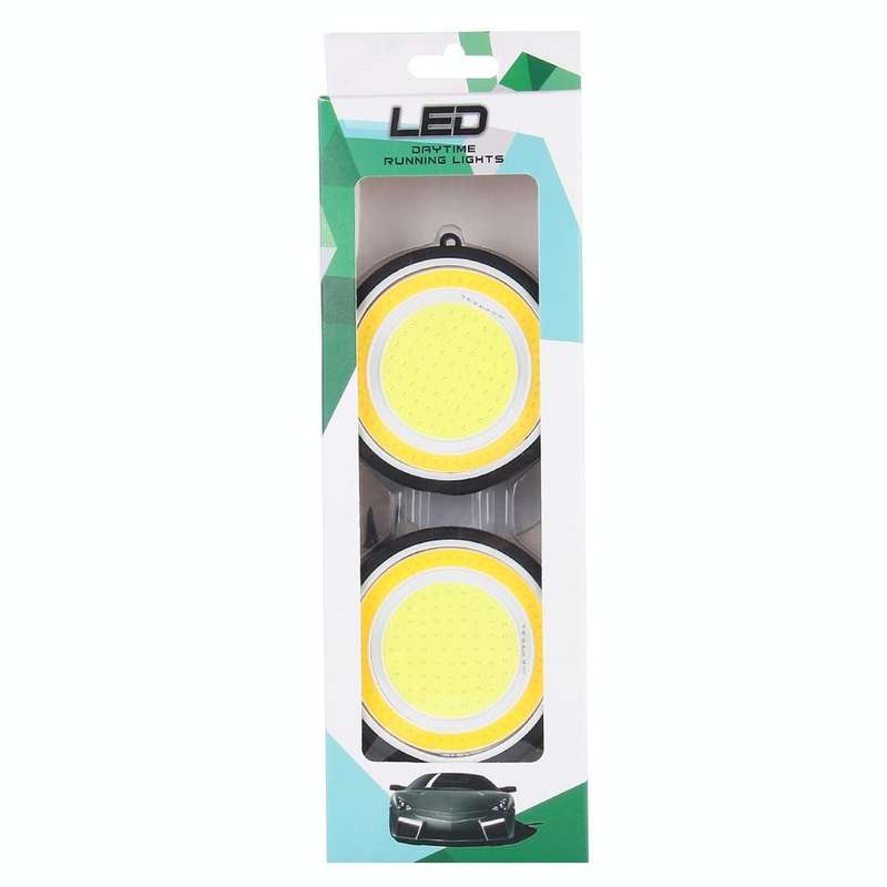 2 PCS DC 12V 10W 6000K Circular Car DRL Daytime Running Lights Lamp(White Light + Yellow Light)