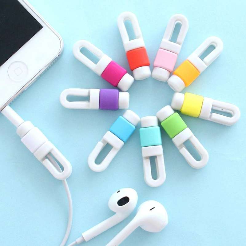 Earphone Headphone Wire Cable Line Protective Cover Winder Cord Wrap Organizer, Random Color Deli...