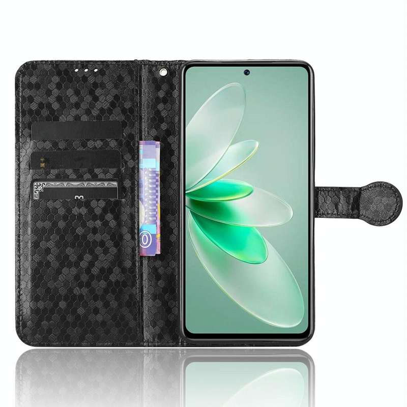 For vivo V27e / S16e Honeycomb Dot Texture Leather Phone Case(Black)