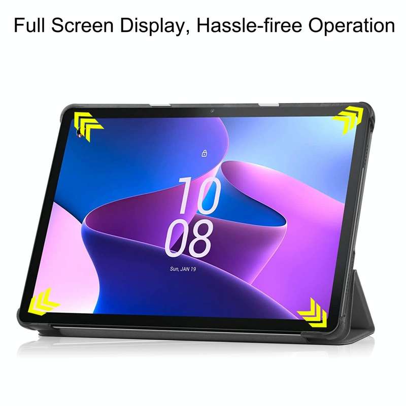 For Lenovo Tab M10 3rd Gen / TB328FU Custer Pure Color 3-Fold Holder Smart Leather Tablet Case(Grey)
