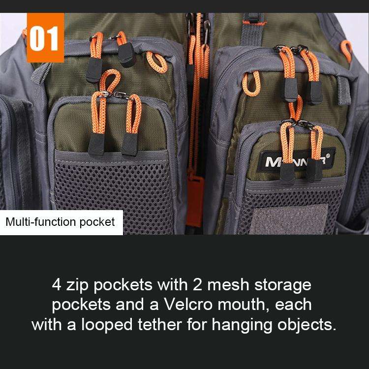 MANNER Outdoor Multifunctional Fishing Life Vest Swimming Life Jacket (Grey)