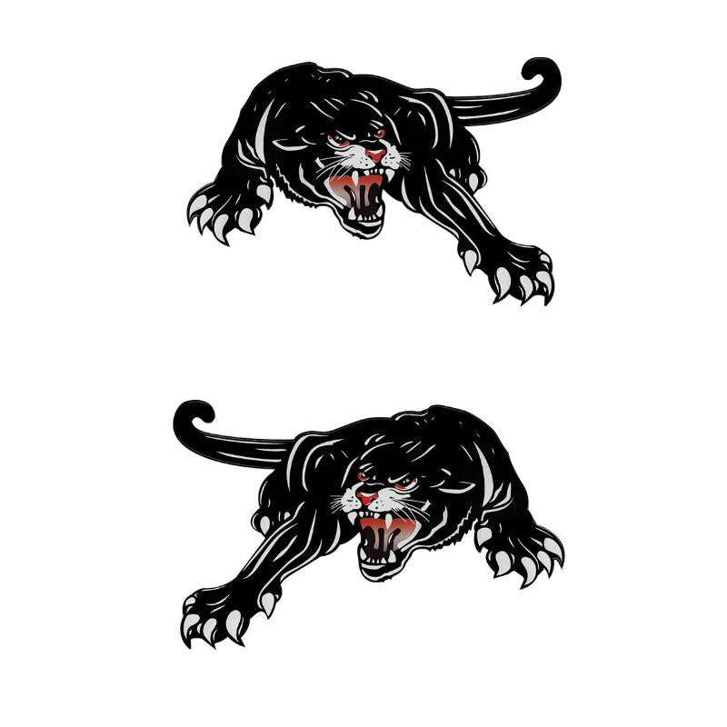 2pcs Colorful Black Panther Car Hood Door Reflective Sticker(Head Towards The Left)