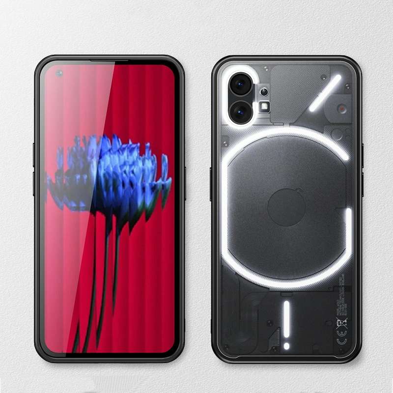 For Nothing Phone 1 Four-corner Shockproof TPU + PC Phone Case(Transparent Black)