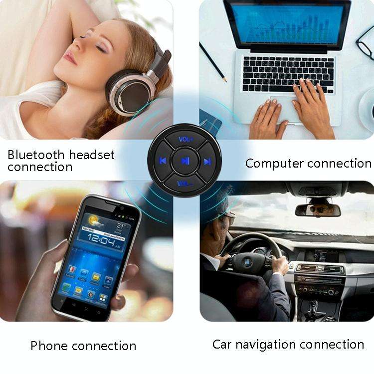 Car Mobile Phone Remote Control Bluetooth Wireless Multimedia Button Remote Control Music Playbac...