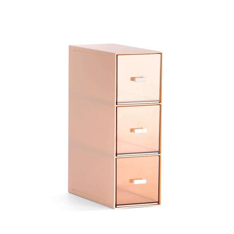 Desktop Drawer Storage Box Cosmetics Office Student Stationery Pen Dormitory Three Grid Desk Rack...