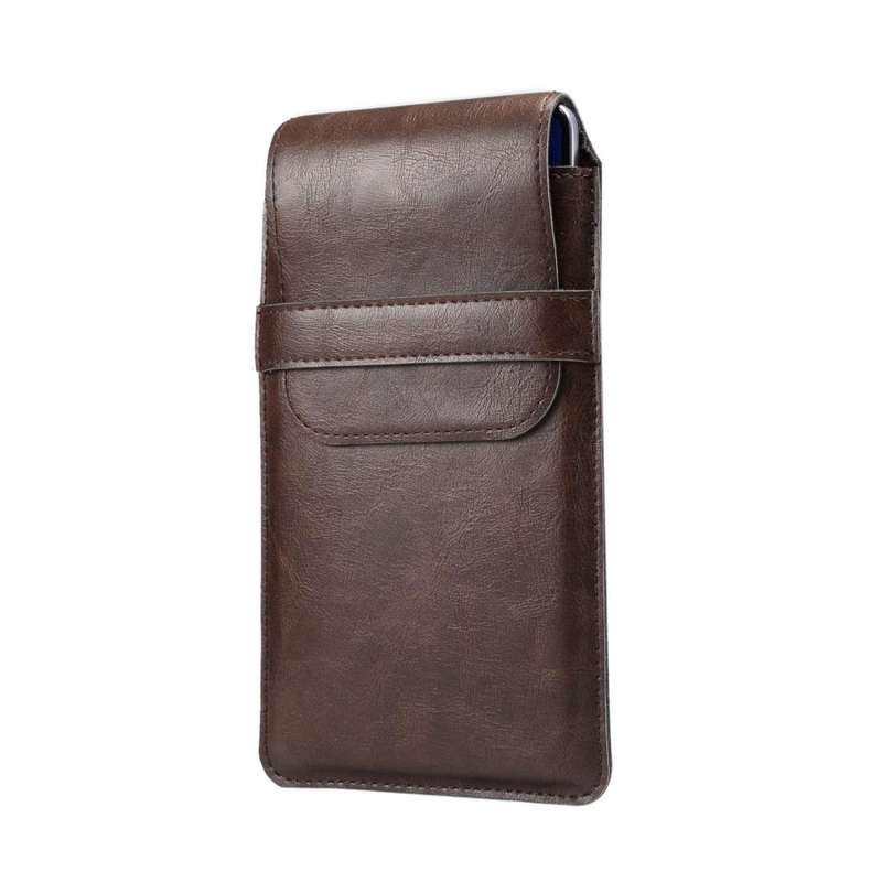 Men Lambskin Texture Multi-functional Universal Mobile Phone Waist Pack Leather Case for 7.2 Inch...