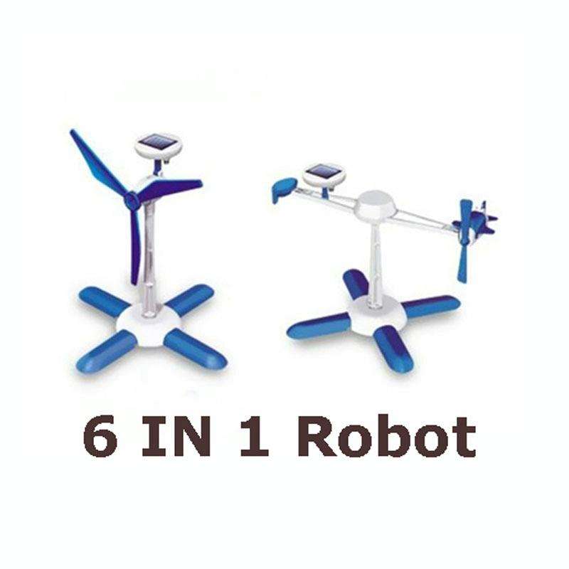 3PCS DIY Solar Puzzle Toys 6 in 1 Educational Solar Power Kits Novelty Solar Robots for Kids