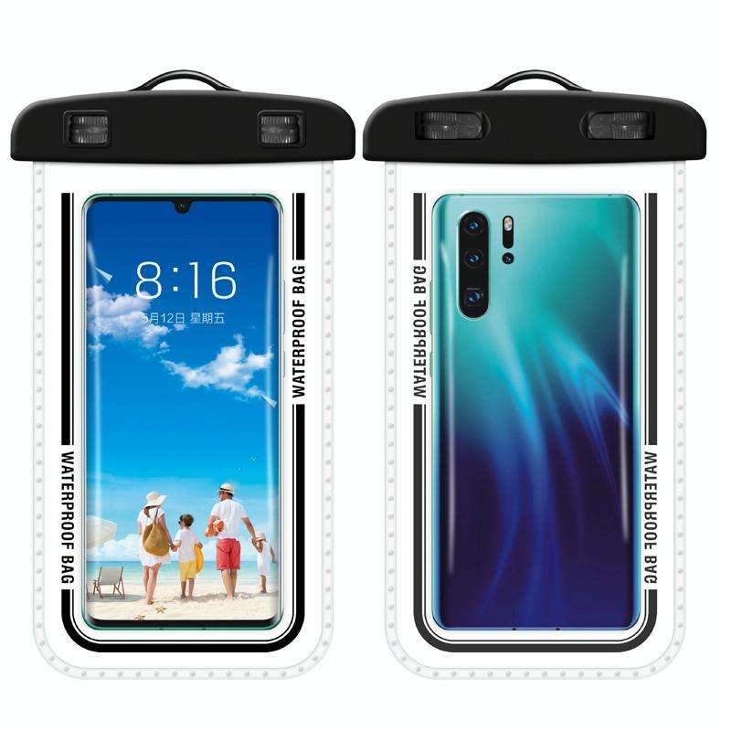 2 PCS Transparent Waterproof Cell Phone Case Swimming Cell Phone Bag Gray Blue