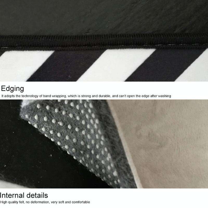 Geometric Lattice Carpet Kitchen Bath Antiskid Mat, Size:40x120cm(Black White Plaid)