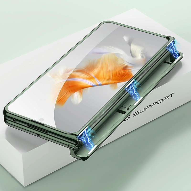 For Huawei Mate X3 GKK Integrated Hinge Folding Phone Case with Holder(Silver)