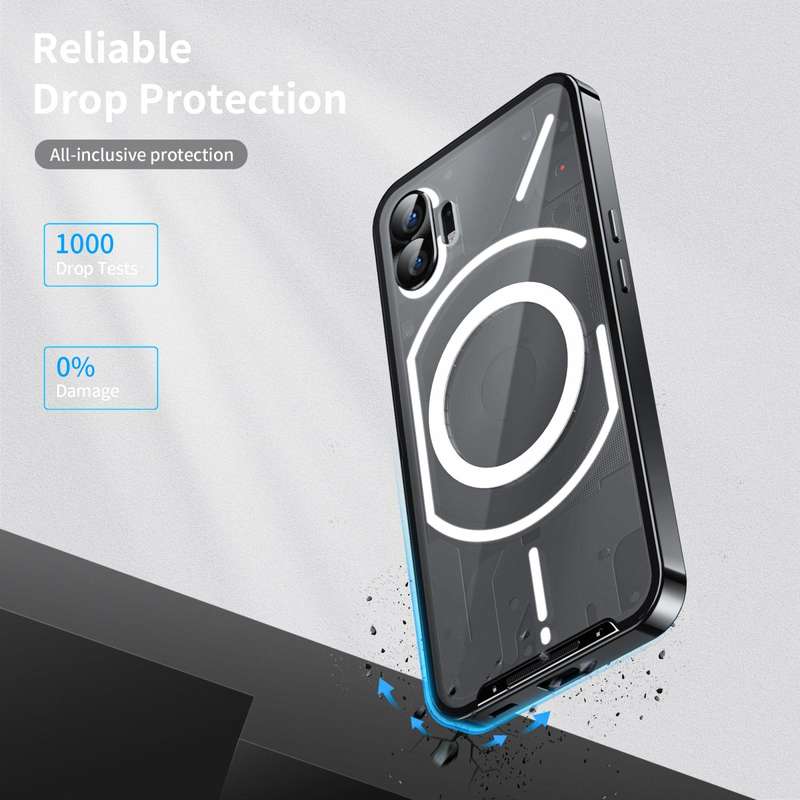 For Nothing Phone 1 Full Coverage Magnetic Phone Case(Black)