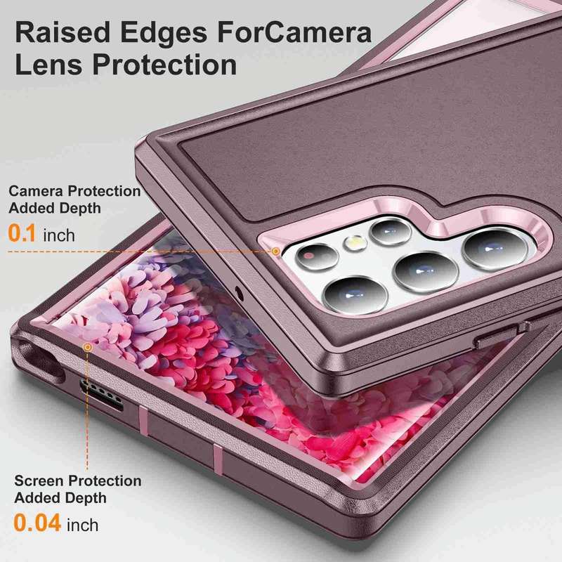 For Samsung Galaxy S22 Ultra 5G Life Waterproof Rugged Phone Case(Purple + Pink)