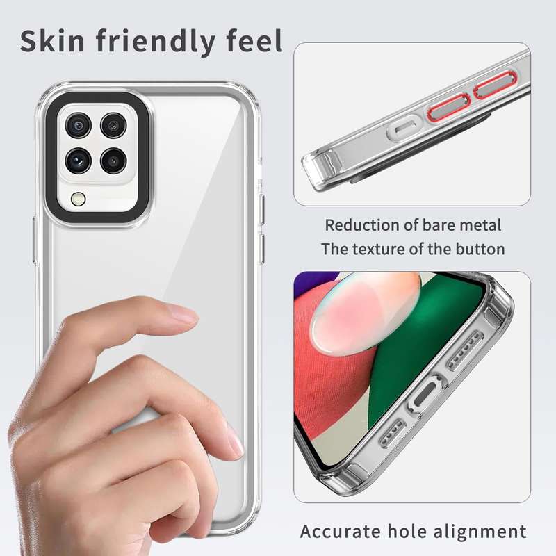 For Samsung Galaxy A22 4G Transparent Acrylic + TPU Shockproof Phone Case(Transparent)