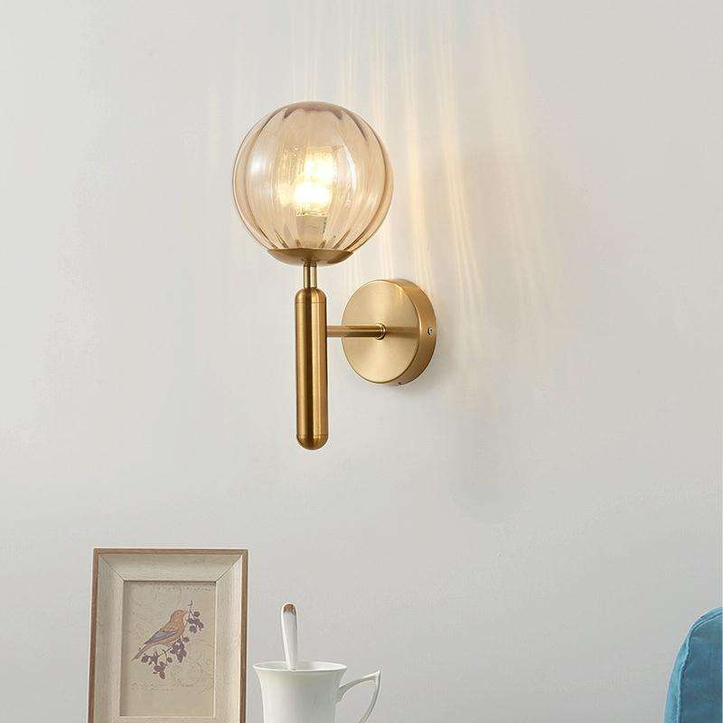 6102 Round Glass LED Wall Light Hotel Bedroom Bedside Living Room, Power source: 5W White Light(C...