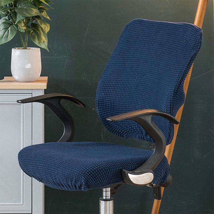 Universal Stretch Office Chair Cover, Size:Back Cover + Cushion Cover(Deep Blue)