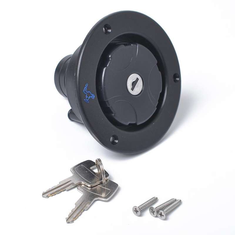 Locking Gravity Water Inlet Fill Dish Hatch Lock for RV Camper Trailer Cars(Black)