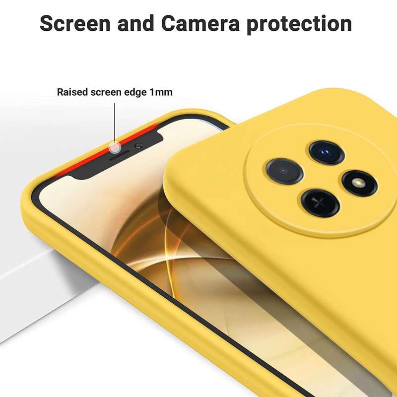For Huawei Nova Y91 4G Solid Color Liquid Silicone Dropproof Full Coverage Protective Case(Yellow)