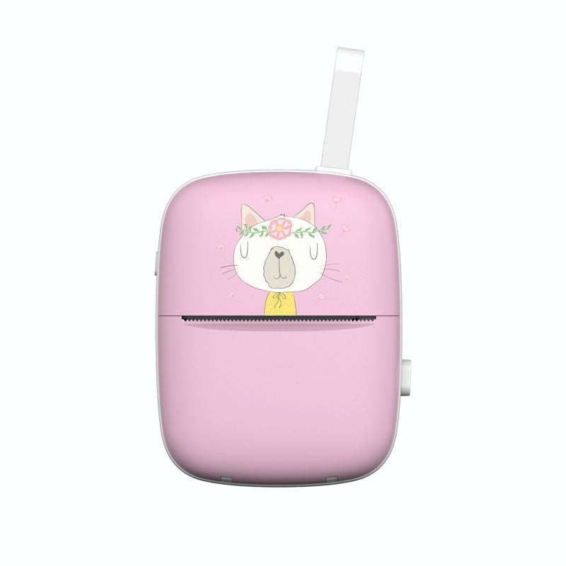 Portable Mini Thermal Printer Bluetooth Mobile Phone Photo Pocket Printer(English Version (Pink))