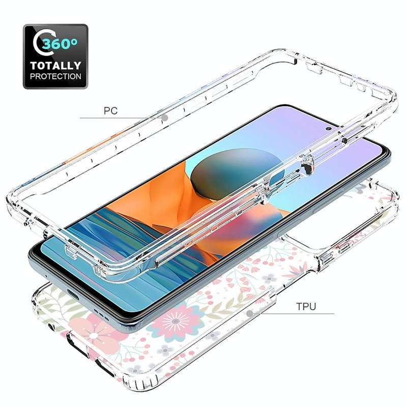 For Xiaomi Redmi Note 10 Pro PC+TPU Transparent Painted Phone Case(Small Floral)