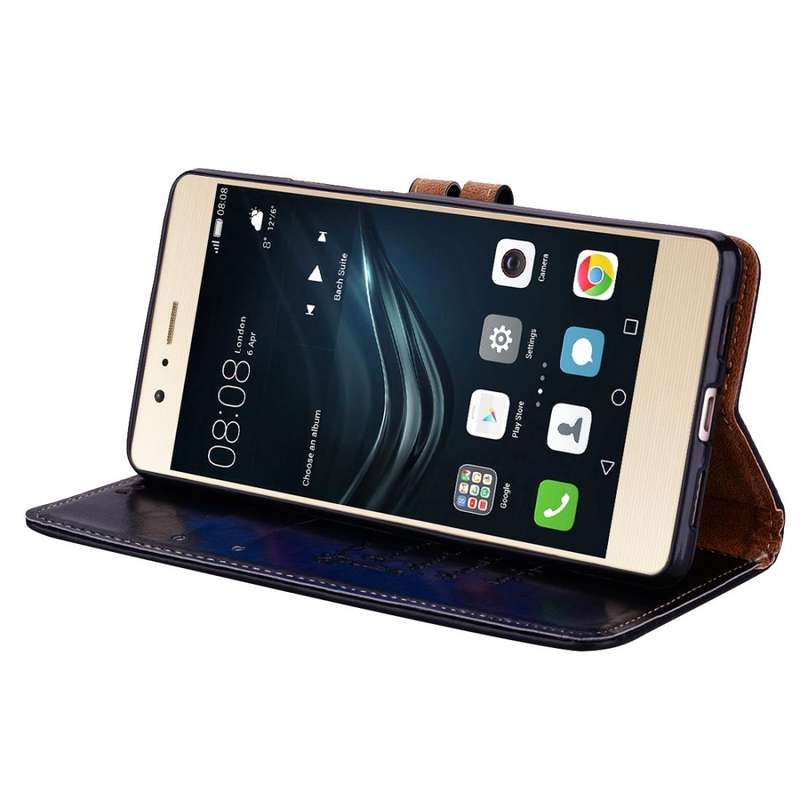 For Huawei P9 Lite Business Style Oil Wax Texture Horizontal Flip Leather Case with Holder & Card...