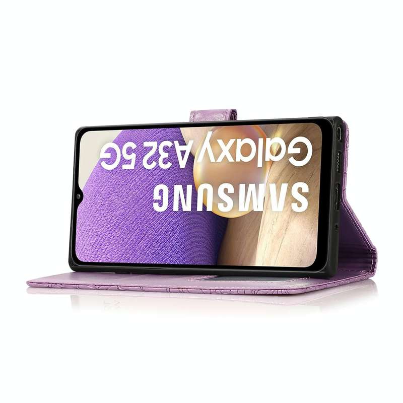 For Samsung Galaxy A32 5G Skin Feel Embossed Sunflower Horizontal Flip Leather Case with Holder &...