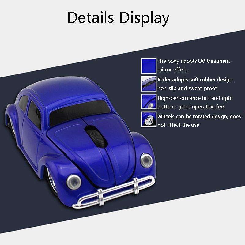CM0010B 1200 DPI 3-keys Car Shape Wireless Mouse(Yellow)