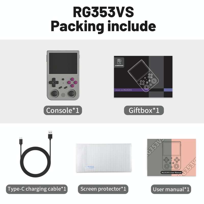 ANBERNIC RG353VS 3.5 Inch Wireless Game Box Linux Single OS Handheld Game Console 64G 15,000 Game...