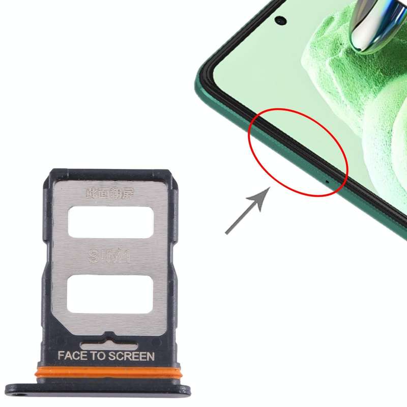 For Xiaomi Redmi Note 12 Turbo SIM Card Tray + SIM Card Tray (Black)