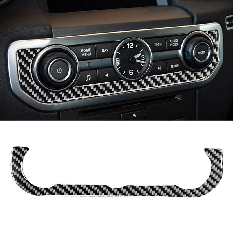 Car Carbon Fiber Time Clock Decorative Sticker for Land Rover Discovery 4 2010-2016, Left and Rig...