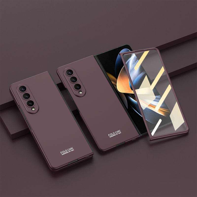 For Samsung Galaxy Z Fold4 GKK Integrated Ultra-thin Full Coverage Phone Flip Case(Wine Red)