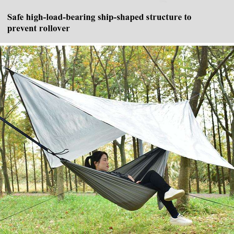 Outdoor Camping Sunshade + Anti-Mosquito Hammock Set Parachute Fabric Net Yarn Anti-Mosquito Hamm...