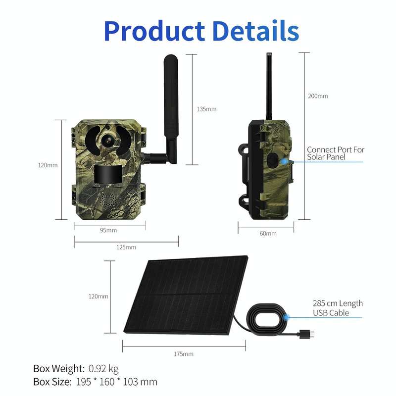 ESCAM QF380 4MP Network Solar PIR Alert Smart Wildlife Hunting Camera, 4G:AU Version(Camouflage)