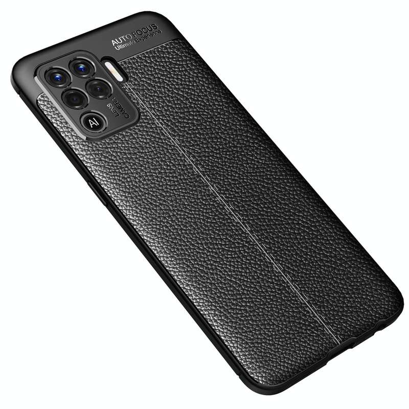 For OPPO F19 Pro Litchi Texture TPU Shockproof Case(Black)