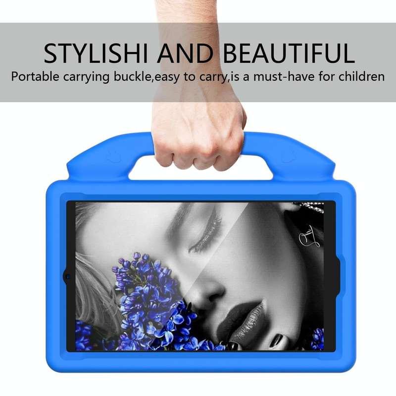 For Samsung Galaxy Tab A9 X110 Thumb Bracket EVA Shockproof Tablet Case(Blue)