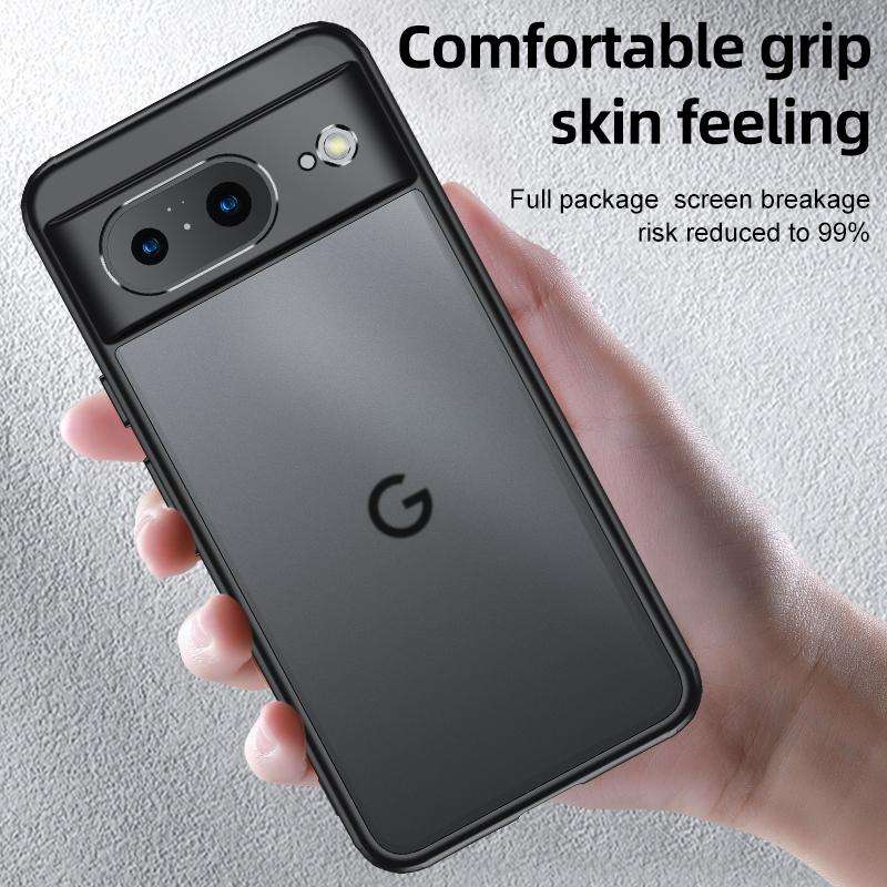 For Google Pixel 8 Armor Clear TPU Hard PC Phone Case(Matte Black)