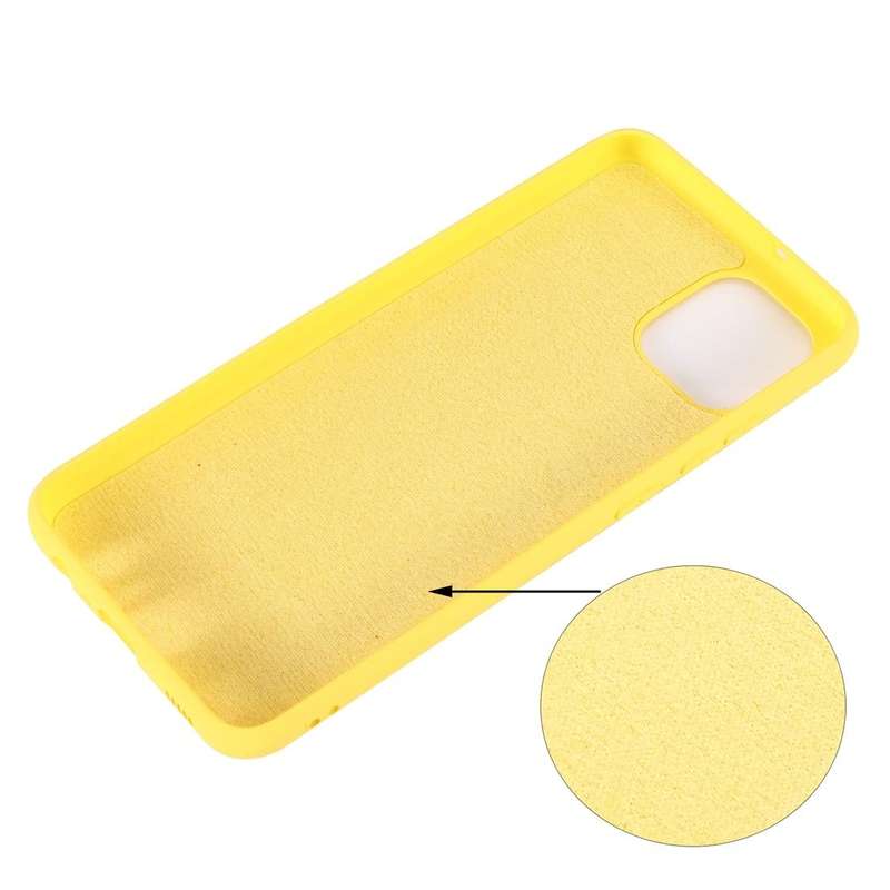 For Samsung Galaxy A03 164.2mm Global Version Pure Color Liquid Silicone Phone Case(Yellow)