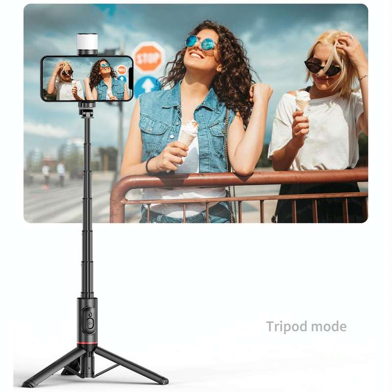 Q12s Bluetooth Remote Control Rotatable Fill Light Tripod Selfie Stick