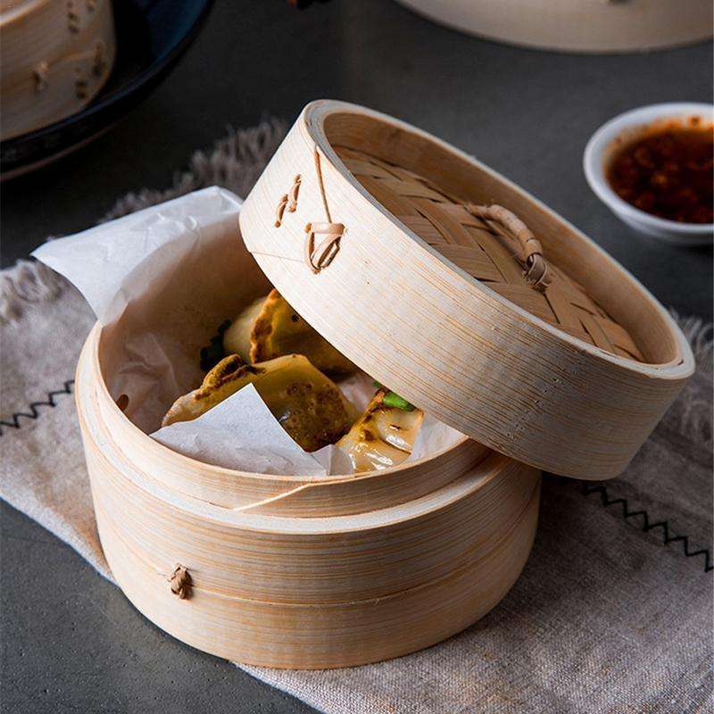 Xiaolongbao Bamboo Steamer Household Steamed Dumpling Cage Drawer Multi Layer Deepened Bamboo Ste...