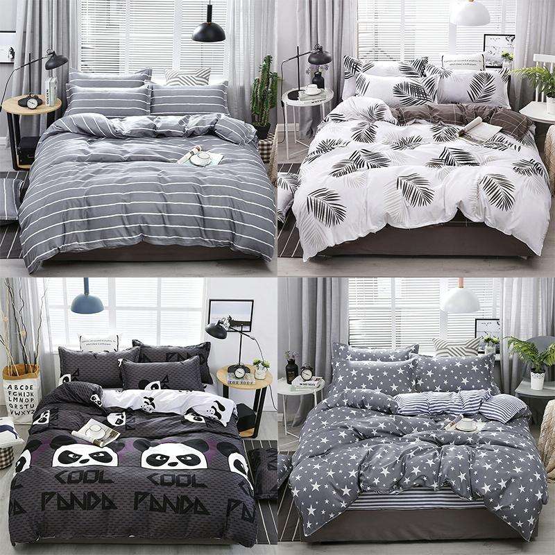 4 PCS/Set Bedding Set Happy Family Pattern Duvet Cover Flat Sheet Pillowcase Set, Size:1.8M(Maple...