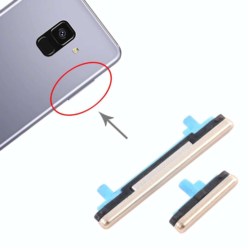 For Samsung Galaxy A8 2018 SM-A530 10pcs Power Button + Volume Control Button(Gold)