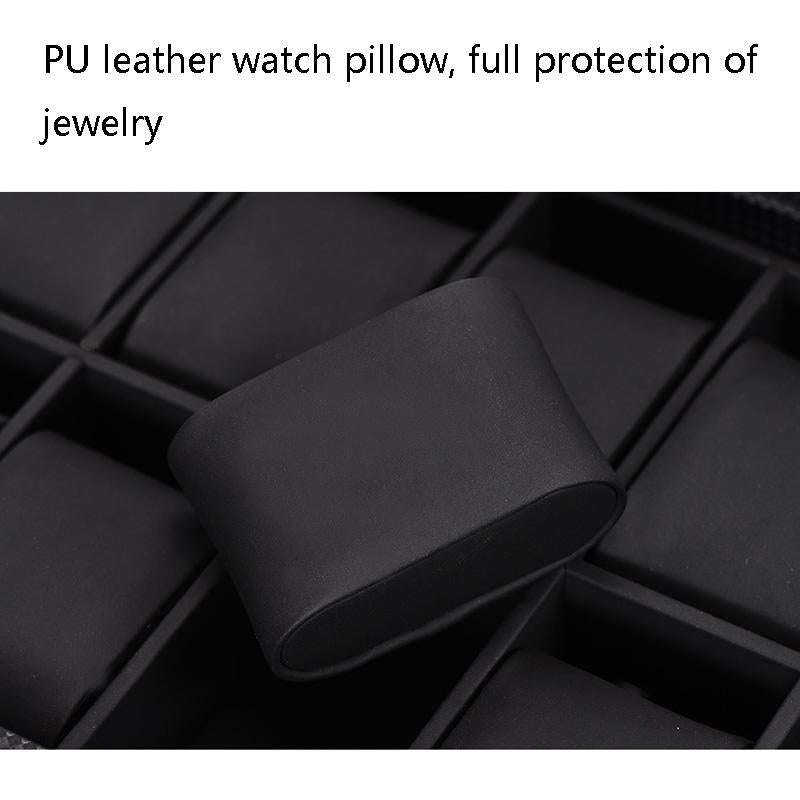 6+3 PU Watch Glasses Case Carbon Fiber PU Skin Watch Box Sunglasses Box(Brown)