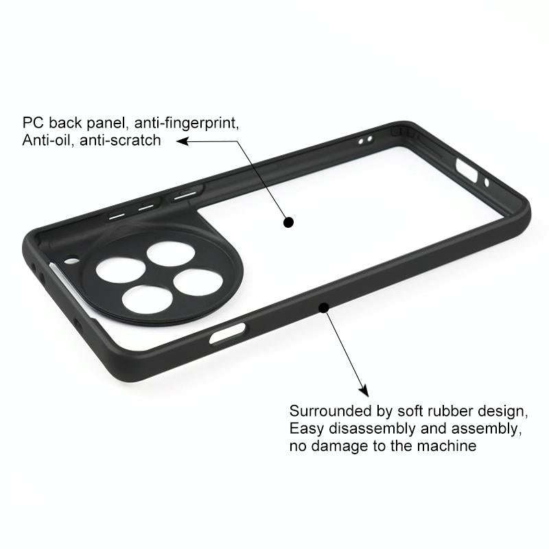 For OnePlus 12 Frosted TPU + Transparent PC Phone Case(Black)