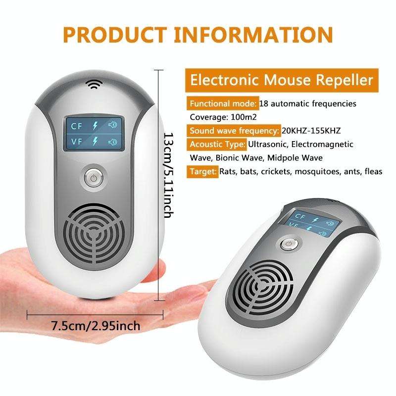 Electronic Pest Control Ultrasonic Pest Repeller(Grey)