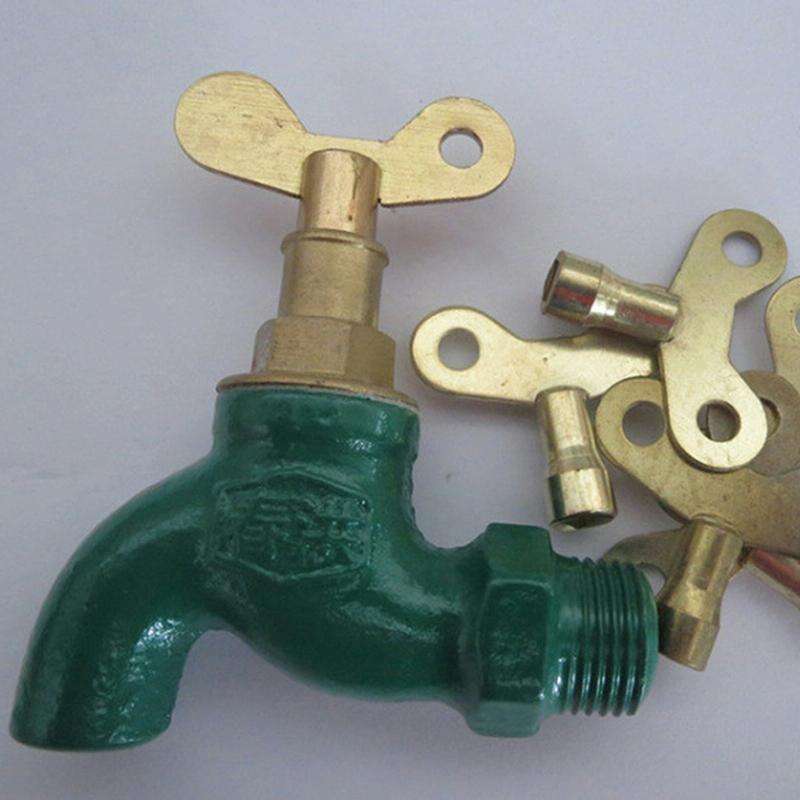 5 PCS Faucet Key Solid Brass Lock Radiator Plumbing Drainage Square Hole Socket Faucet Key