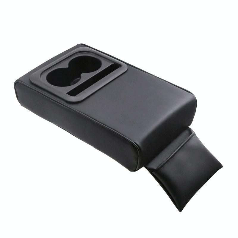 Car Armrest Box Increased Support With Rear Seat Water Cup Holder(Black)